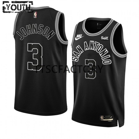 Canotte Bambino San Antonio Spurs Keldon Johnson 3 Nike 2022-23 Classic Edition Nero Swingman